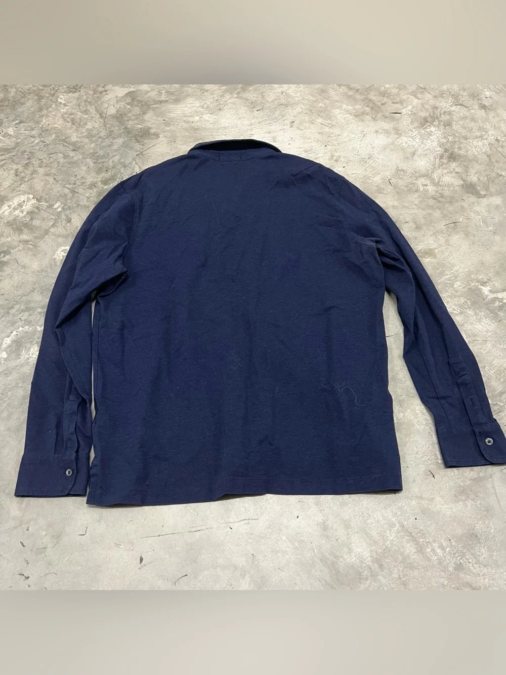 Polo Ralph Lauren Polo Shirt Mens Large Blue Stretch Mesh Custom Fit Long Sleeve